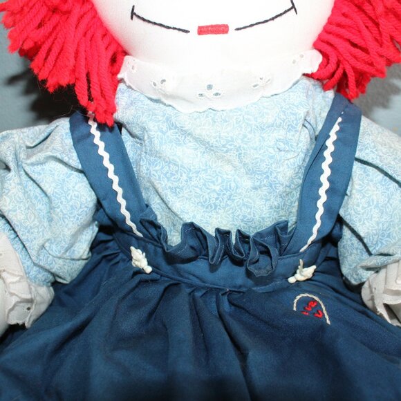 Vintage 25 in Hand Made Raggedy Ann And Andy Dolls Embroidered Faces Well Made - Picture 4 of 16